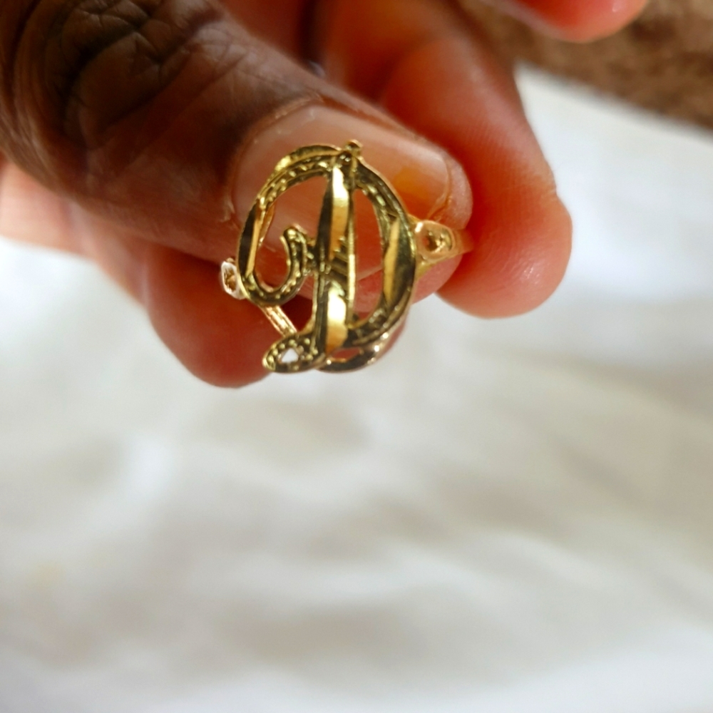 10K Yellow Gold Initial Ring